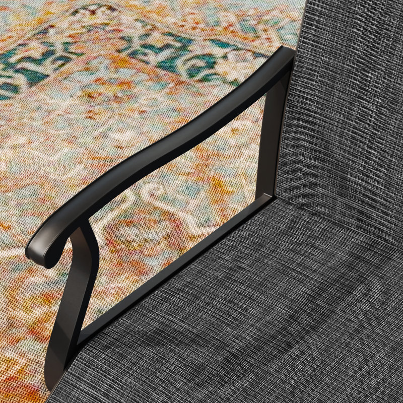 Fauteuil de patio pivotant Tylo, Gris foncé / Noir
