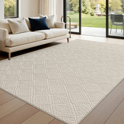 Tapis doux avec motif géométrique en relief