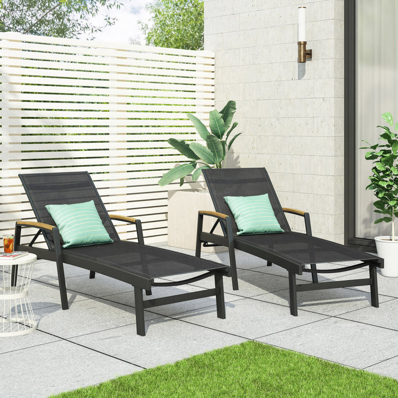 Chaise longue en filet Alfredo, 2, Blanc