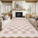 Washable Scalloped Rug Modern Checkerboard Rug Non Slip, Soft Non Shedding Thin Carpet, Indoor Low Pile Foldable Carpet, Contemporary Printed Mat for Living Room Bedroom