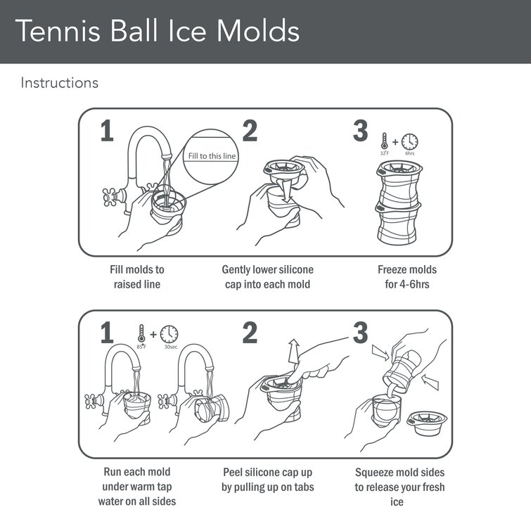 Tovolo Set of 4 Tennis and Golf Ball Ice Molds