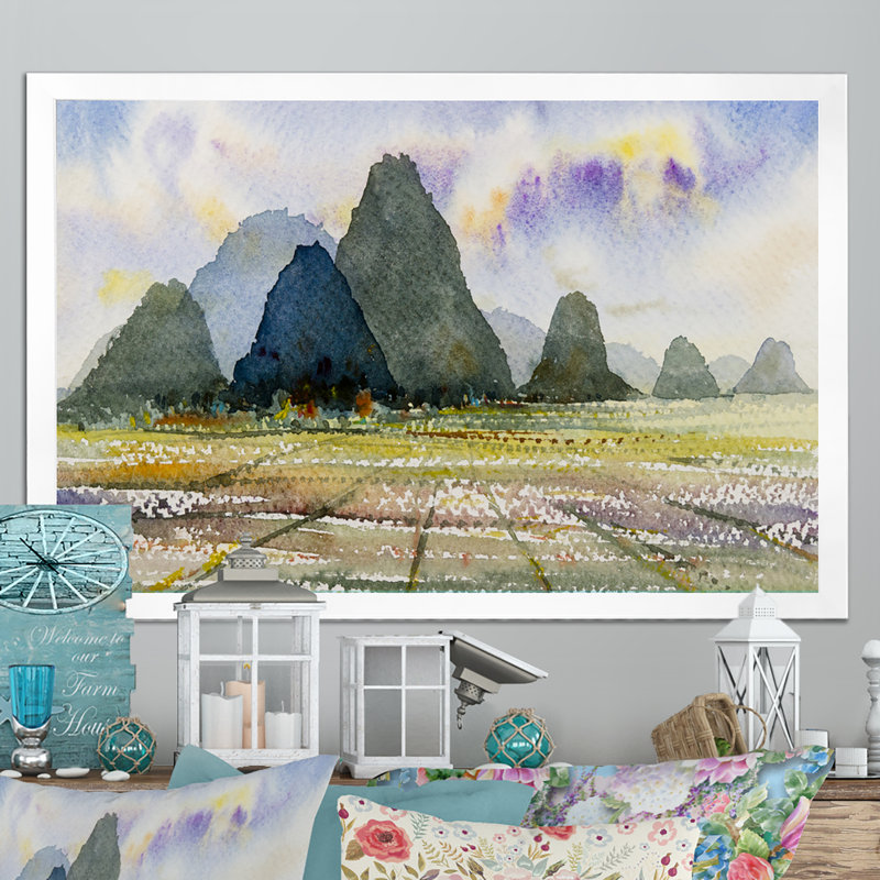 «Riverside Life In Asian Country II», reproduction encadrée sur toile, Cadre photo blanc, H 24 po x l 36 po x P 1 po