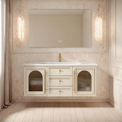 French cream style fashion bathroom cabinet