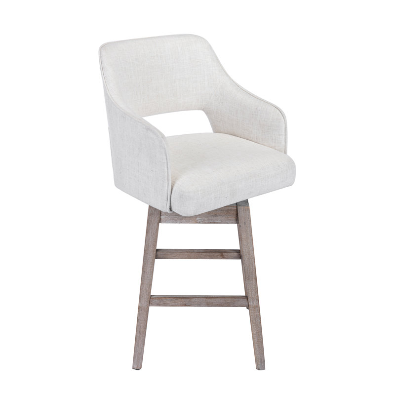 Elser Swivel Counter Stool, Washed-Out, Beige