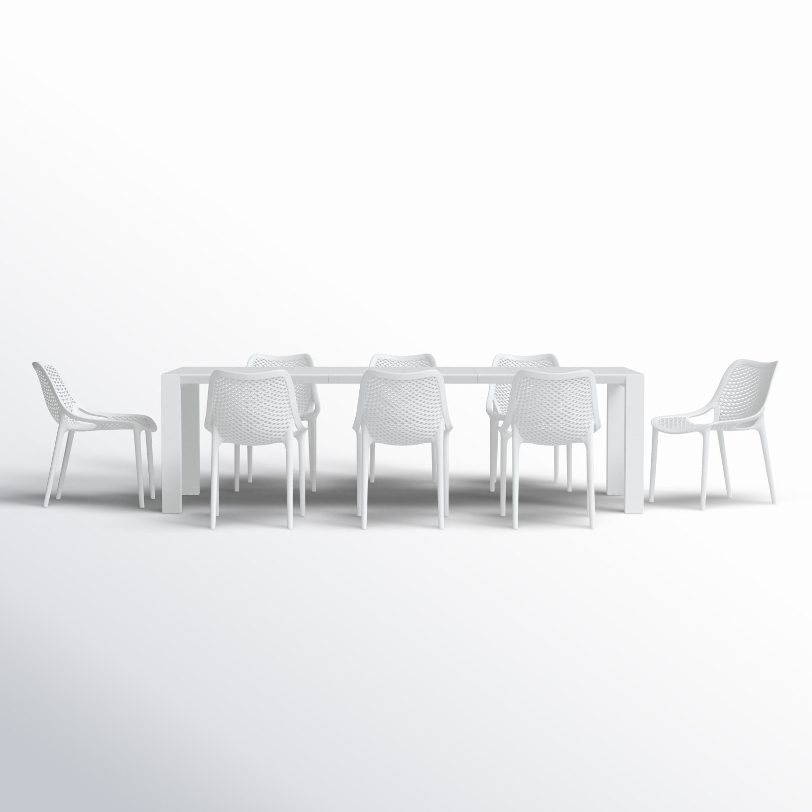 Farrah Rectangular 8 - Person Extendable Dining Set, White