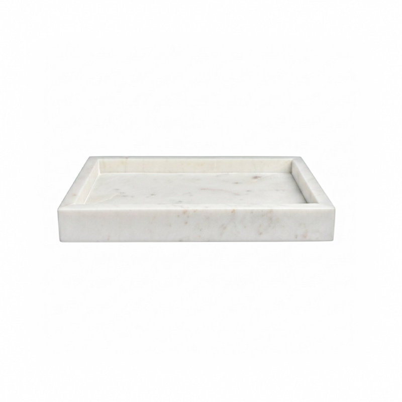 Lena Marble Tray, Opal White, 1.5" H x 8" W x 12" D