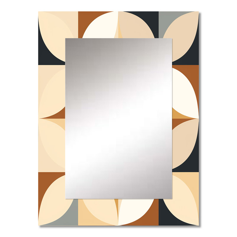 Geometric Harmony - grand miroir géométrique, décor de miroir mural unique géométrique, impression d'art en métal
