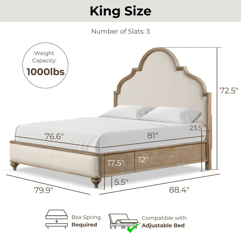Cashawn 6-Piece Bedroom Set, King, 6 Pcs: Bed,2 Nightstands,Dressers,Chest, Mirror