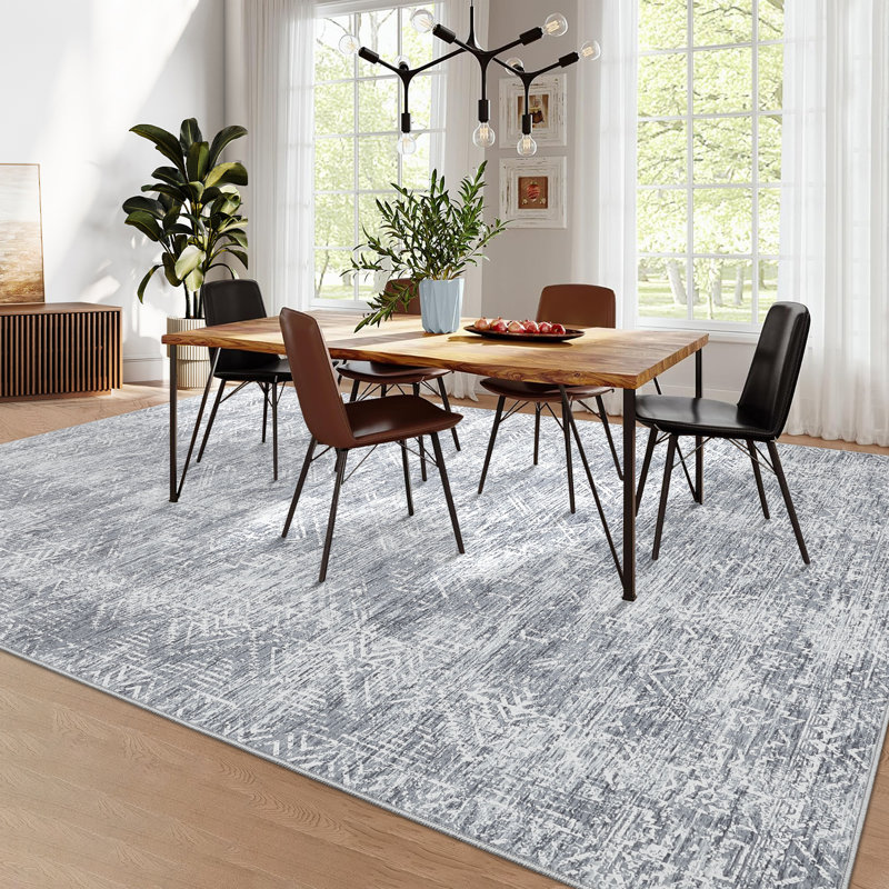 Modern Machine Washable Rug Non-Slip Area Rug for Living Room Low-Pile Rug Indoor Floor Cover for Bedroom Dining Room Hallway Kitchen Office
