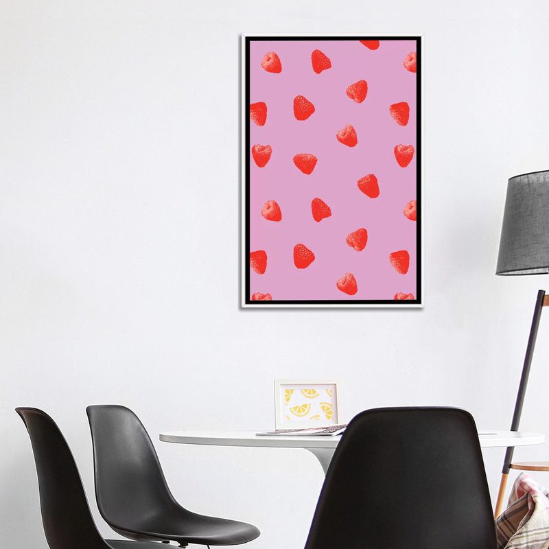 «Raspberries Heaven», reproduction d'art sur toile encadrée, H 40 po x l 26 po, Toile à cadre flottant sans passe-partout