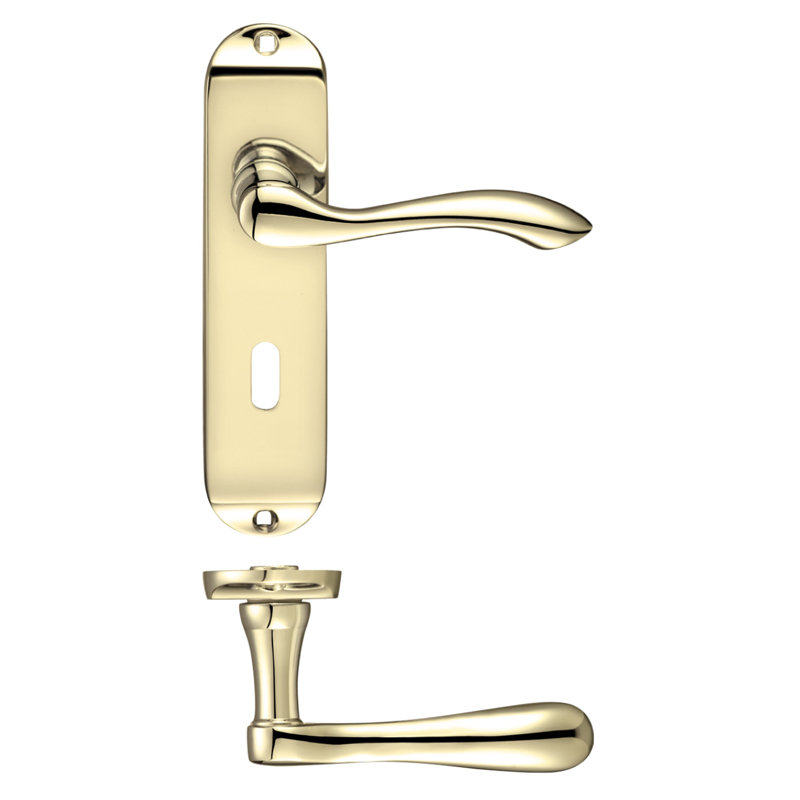 Zubac Lock Door Handle, Electro Brass