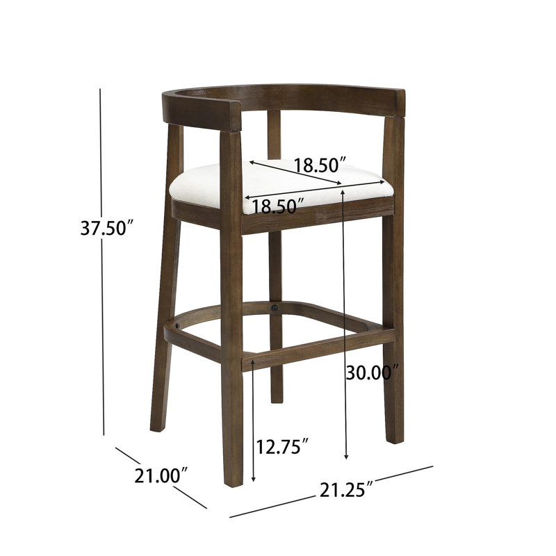 Tabourets de bar (ensemble de 2), Noyer