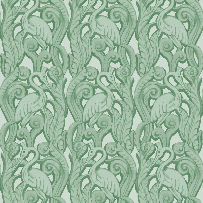 Deco Heron - Wallpaper, Seafoam, Peel & Stick, Self-Adhesive