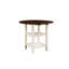 5 pièces - Table de salle à manger à hauteur de comptoir blanche avec abattants, 4 chaises, tablette inférieure, 2 tablettes ouvertes, chaises