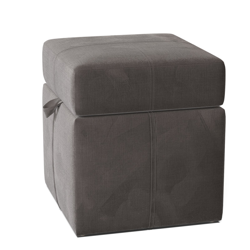 Repose-pieds 18 po avec rangement Preesall, Velours gris anthracite