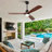 Hot Sales 60 Inch Modern Black Ceiling Fan With Light 3 Solid Wood Blades Remote Control Reversible DC Motor With Dimmable LED