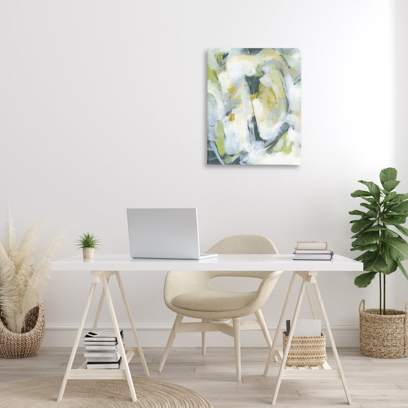 Art mural complexe sur toile flottante abstraite par June Erica Vess, H 30 po x l 24 po
