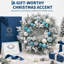 Couronne de Noël pré-illuminée de 61 cm (24 po) avec 20 lumières DEL, 8 modes d'éclairage, ornements bleus et minuterie de 6 heures, en PVC pour la décoration intérieure et extérieure