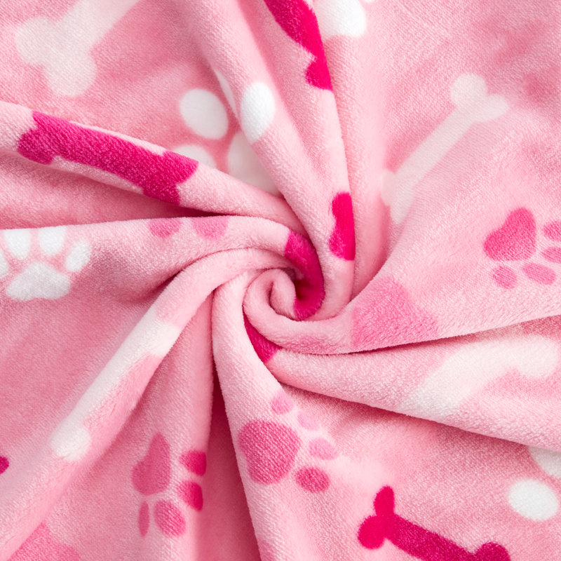 Pink Reversible Fleece Pet Blanket 32" x 24"