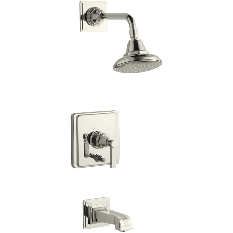 Pinstripe® Rite-Temp Pressure-Balancing Bath and Shower Faucet Trim, Valve Not Included, Vibrant Polished Nickel