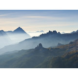 Dolomites, Italy, Hazy Cinque Torri Print by Frank Peters