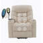 Fauteuil inclinable électrique en cuir ivoire avec fonction de levage, chauffage et massage-1355824502
