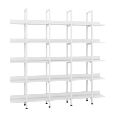 5-Tier Bookshelf With Metal Frame, Vintage Industrial Open Bookcase For Home Office, Living Room, And Bedroom, MDF Board Storage Rack by Yikong