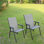 Ensemble de 2 chaises de patio pliantes robustes pour l'extérieur et la salle à manger portative avec cadre en métal et accoudoirs
