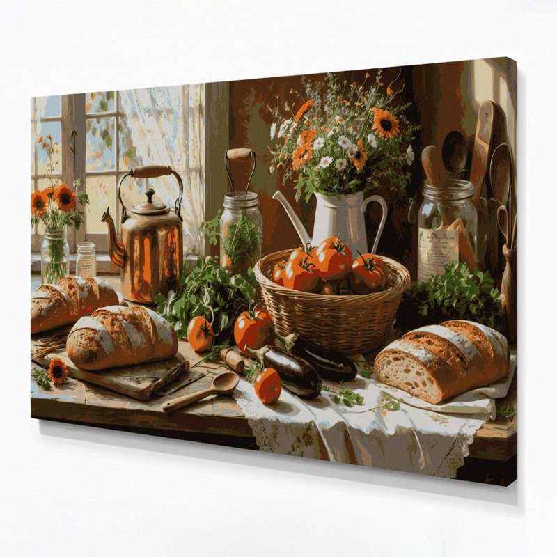 Art mural sur toile brun, "Thanksgiving", H 8 po x l 10 po