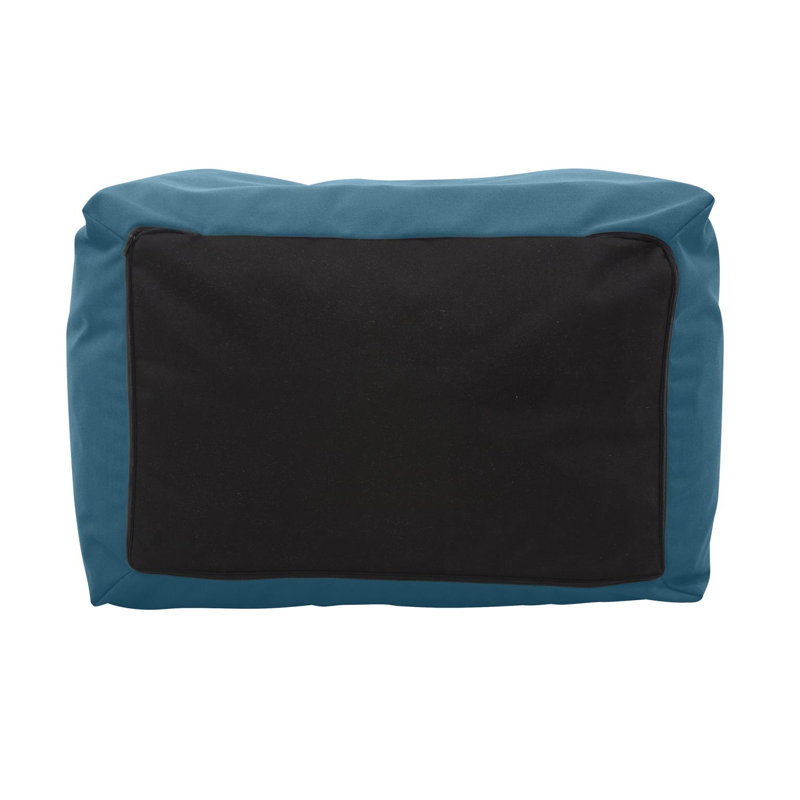 Outdoor Pouf Bench, Seascape Sand, Blue/Green