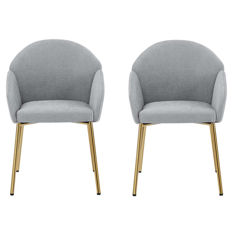 Heckstall 19'' H Fabric Upholstered Metal Armchair, Gray