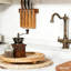Round Decorative Tray Wood Counter Organizer Farmhouse Kitchen Decor 10" - Brown