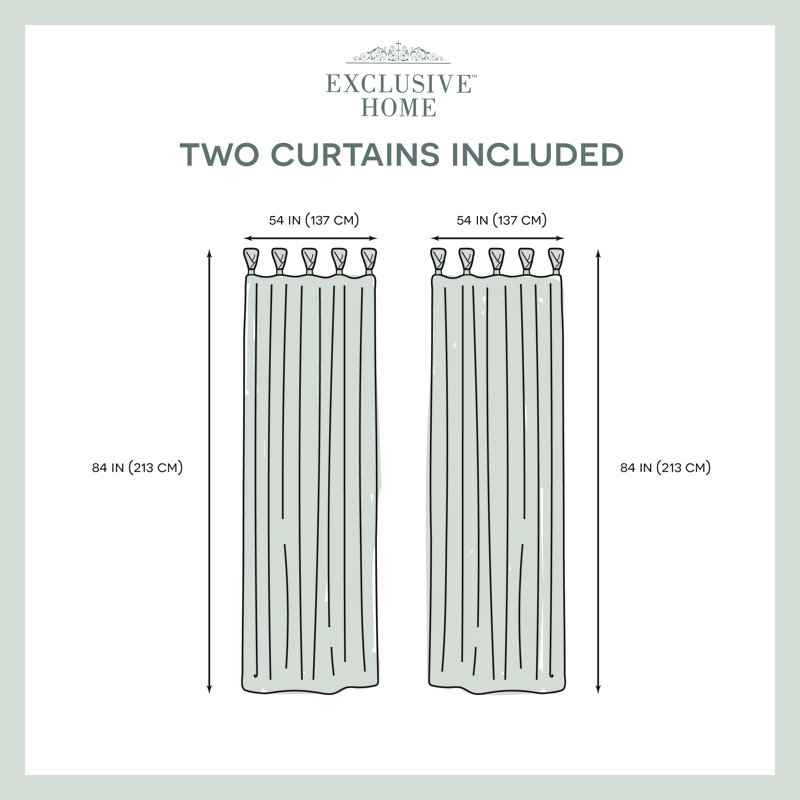 Natural Linen Tab Top Light-Filtering Curtain Panel Pair