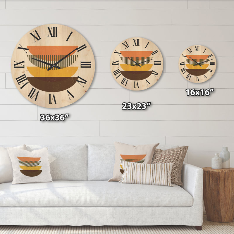 Horloge murale abstraite géométrique, Grand
