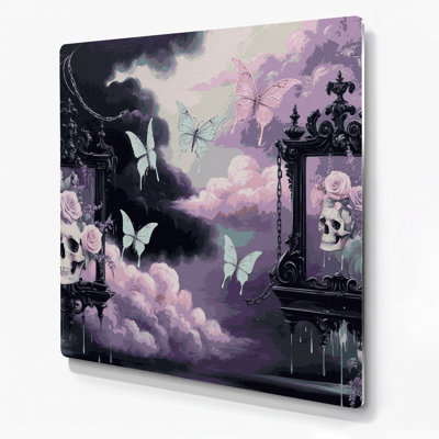 Halloween Pastel goth designs Gray Metal Wall Art