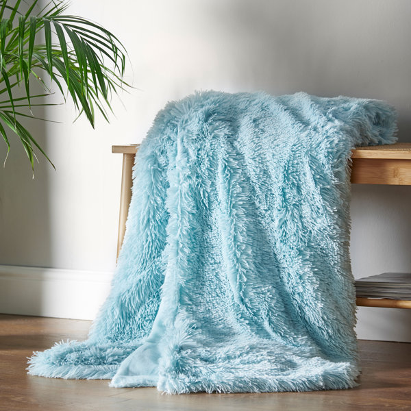 Snuggle Sac Plush Faux Fur Throw Blanket, Warm and Cream Fuzzy Blanket with  Marble Pattern Print, Decorative Blanket for Couch Sofa Chair Bed Living