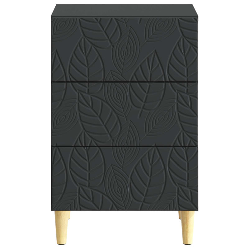 43cm W Composite Bedside Table, Black