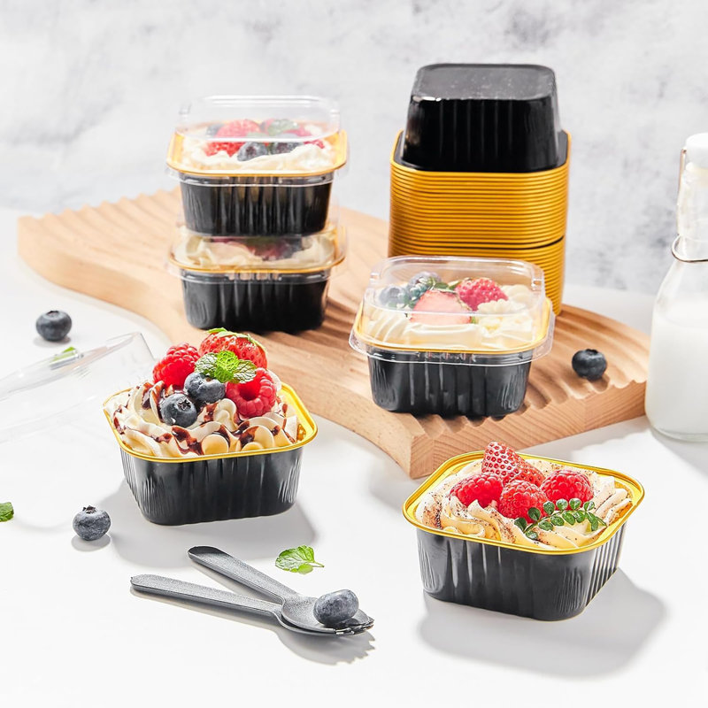 TAKKUI 50 Angel Food Cake Pan, Black/Gold