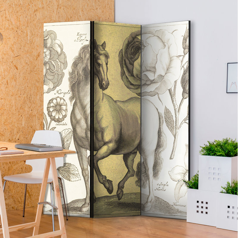 172cm H Solid Wood Folding Room Divider, 3