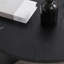 Round Coffee Table Black Oak Wood Surface And Black Metel Feet