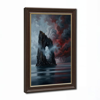 «Dark Rock Arch Against Red Storm Clouds», art mural