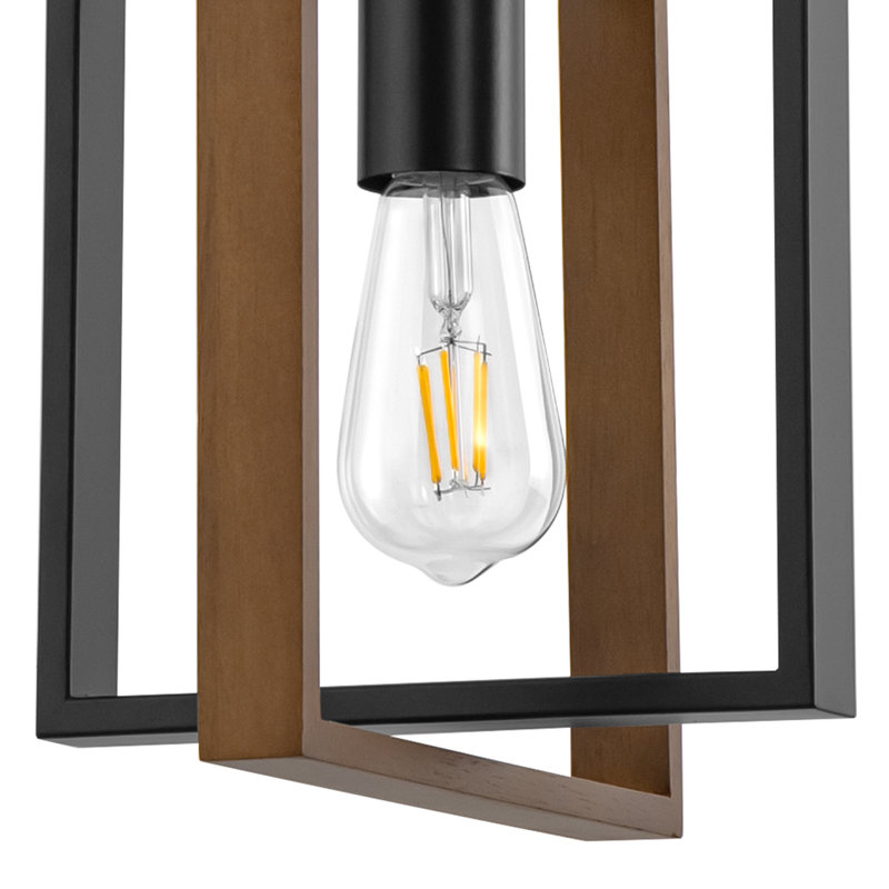 Luminaire suspendu en forme de lanterne noire à 1 lumière Minnie, H 9,4 po x l 9,4 po x P 9,4 po