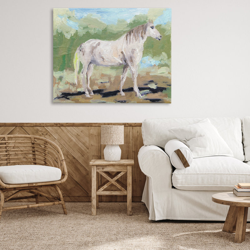 Art mural sur toile «Horse's Quiet Gallop», conception par Melissa Wang, H 36 po x l 48 po