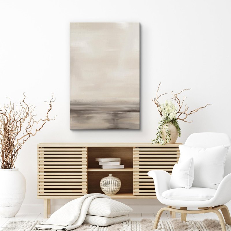 Minimal paysage Mid-Century géométrique gris grunge couleur champ abstrait minimalisme contemporain Nordic Wall Decor - impression