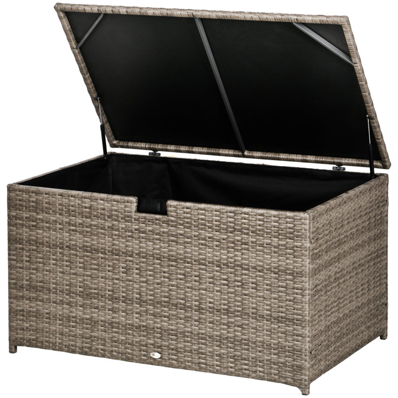 Outsunny 113 Gallon Deck Box, Gray