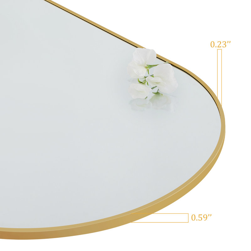 Miroirs muraux surdimensionnés arqués, Doré, 78 po x 38 po