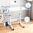 Portable Rolling Desk with Wheels and Storage Shelves