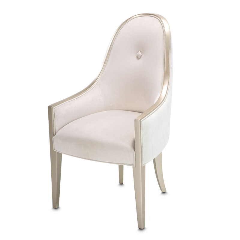 Chaise avec accoudoirs en velours London Place - Perle