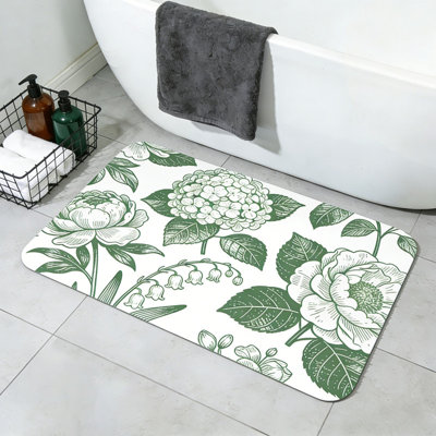 Non Slip Machine Washable Thin Bathroom Rugs