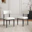 Ensemble de salle à manger 5 pièces Roundhill Furniture Evdo, table à tréteaux ronde et 4 chaises rembourrées, gris et noir-1329688577-1329688578